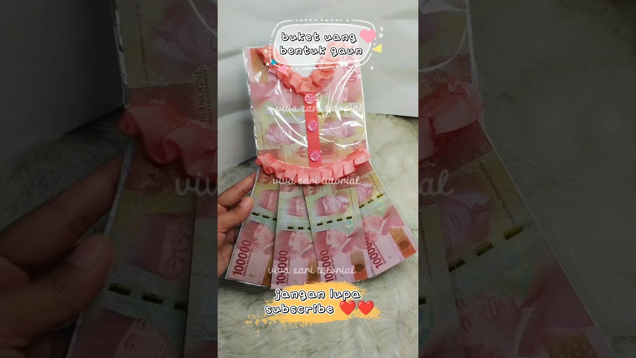 buket uang bentuk gaun 