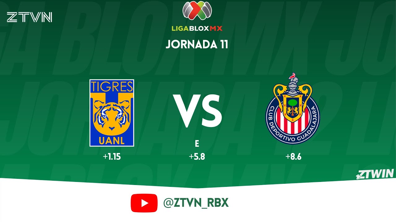 Tigres VS Chivas | Jornada 12 - Clausura 2024 Liga Blox MX | - YouTube