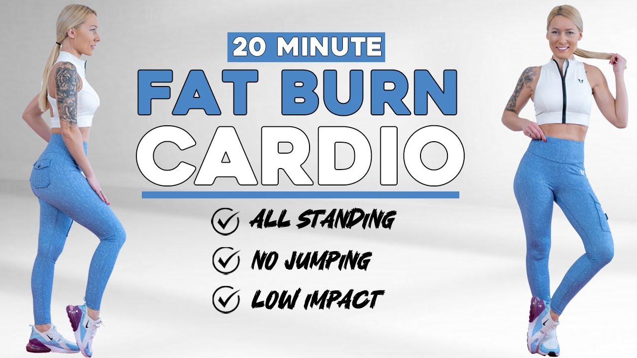 20 MIN FAT BURNING CARDIO WORKOUT - Low Impact, Knee Friendly, No ...