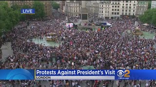 On UK Visit President Trump Meets With PM, Queen Amid Large Protests