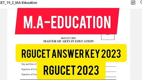 M.A Education Questions Paper 2023 || Answer key 2023|| RGUCET2023 || CUET MA in Education l M.ed QP