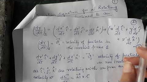transformation equation for rotating frame of reference ..inclined to an inertial frame