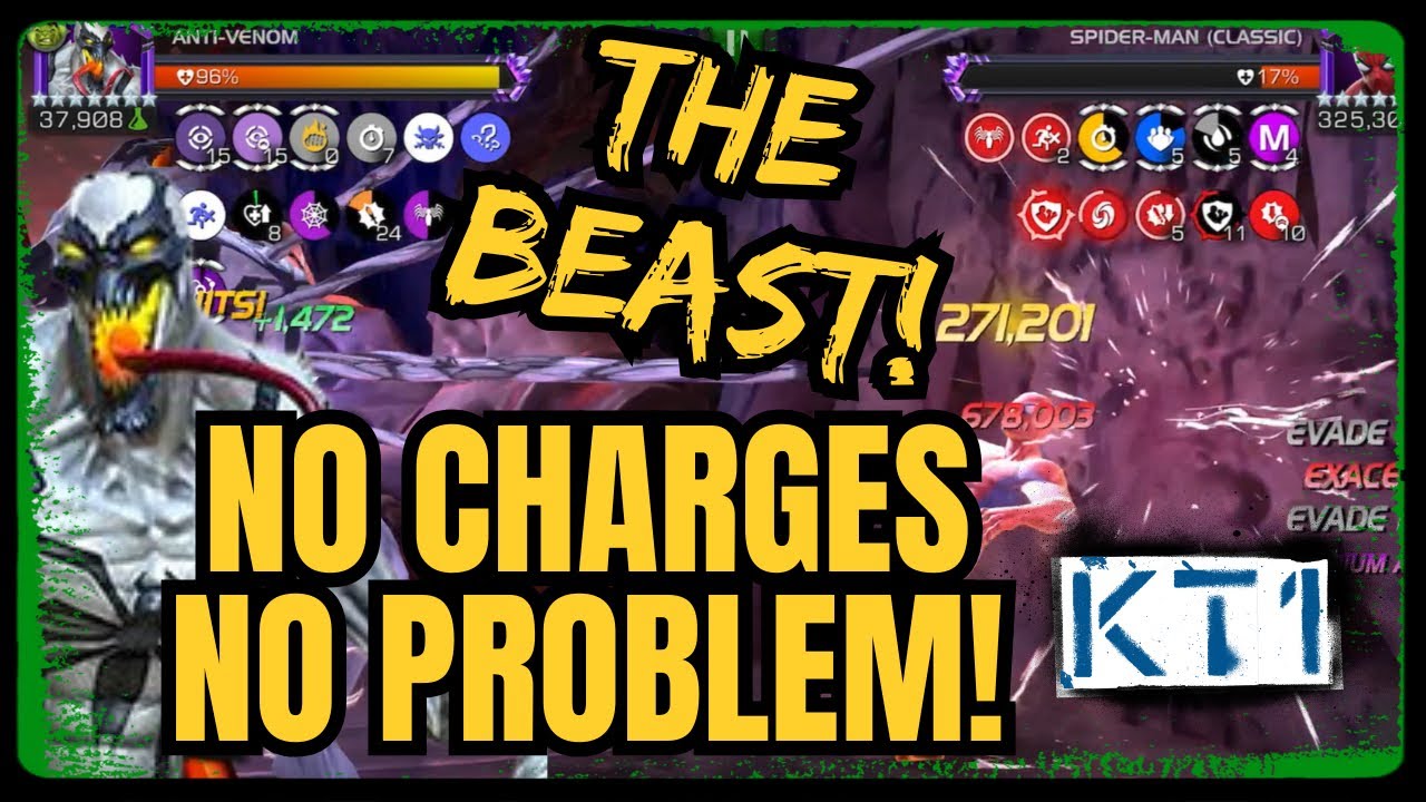 Анти-Веном — это угроза! С зарядами для рейдов бой длится 1 минуту, без них лимит достигается за ...