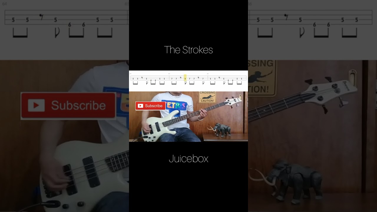 The Strokes - Juicebox (Bass Only) (Play Along Tabs In Video) 