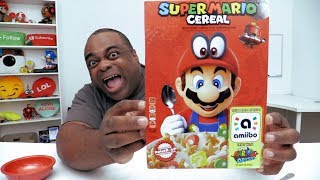 SUPER MARIO CEREAL Taste Test! [The box is an Amiibo!]