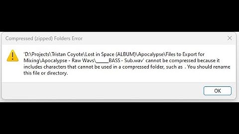 Compressed (Zipped) Folders Error - Characters Cannot Be Used