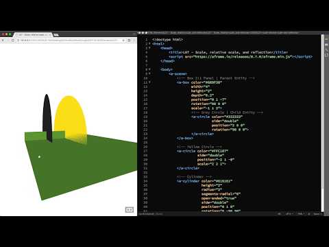 Scale, Relative Scale, And Reflection (A-Frame Tutorial - WebVR)