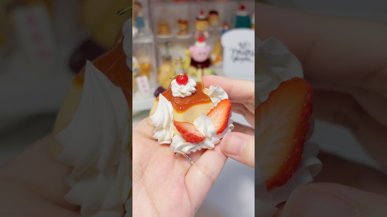 Realistic Pudding parfait Magnet🍮🍒🍦(Non-edible) #magnet #parfait #fakefood #fooddisplay