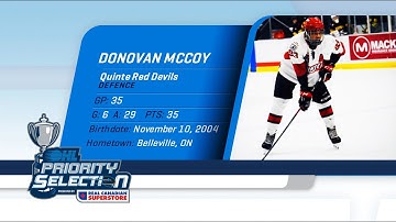 2020 OHL Priority Selection Prospect Feature: Donovan McCoy