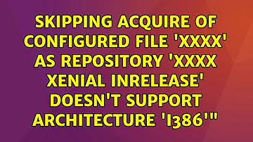Skipping acquire of configured file 