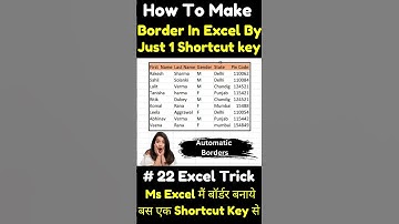 How To Add Border In Ms Excel 🔥#excel #exceltips #exceltutorial #shorts
