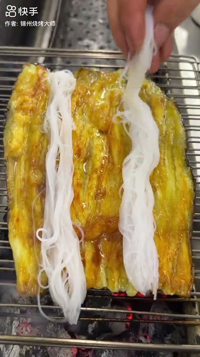 Chinese street food- stuffed eggplant bbq ￼￼