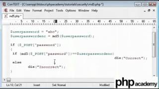 PHP Advance Tutorial 9 MD5 Encryption