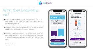 EcoBlocks Reverse Logistics platform for recycling w/ blockchain, cryptocurrency