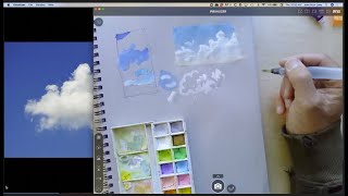 Painting Clouds in Gouache