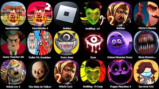 Dark Riddle, Dark Riddle 2, Roblox, Scary Teacher 3D, Hello Neighbor, Scary Juan, Grima Monster Scar