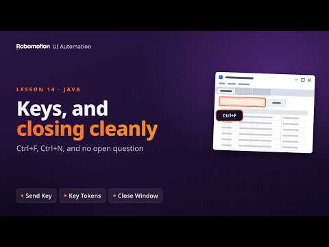 Keyboard Shortcuts and Closing a Java App Cleanly (UI Automation, Lesson 14)