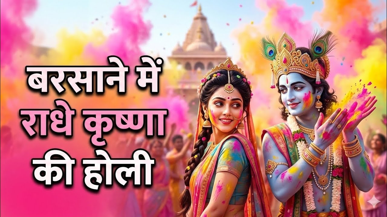 बरसाने में राधे कृष्णा की होली | Radha Krishna Holi Song | Barsana Holi Bhajan #holi 