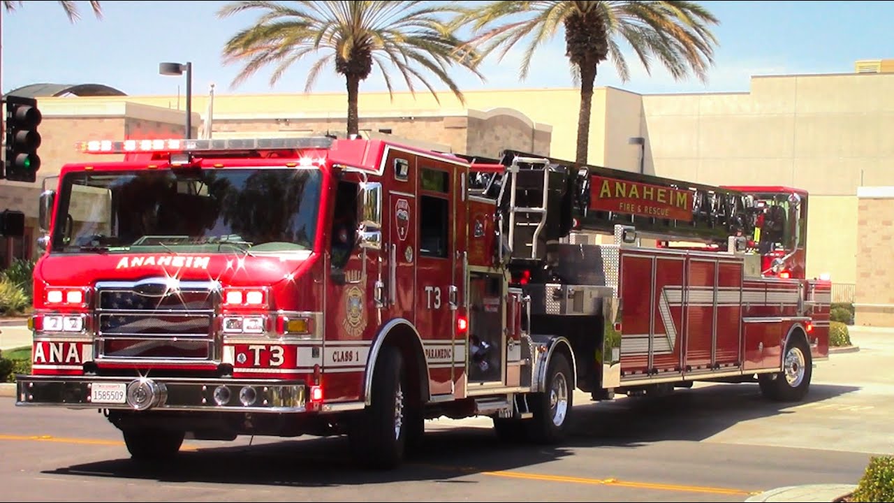 Anaheim Fire Rescue. Engine, Truck, Medic & Ambulance 3 Responding