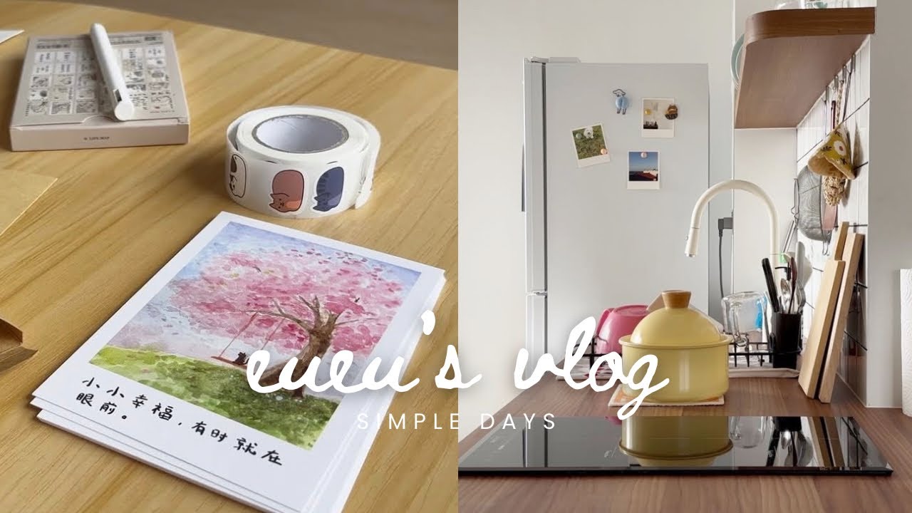 Simple Days: Packing Orders as Small Biz Owner, Practice Watercolor Painting, Simple Home Cookimg