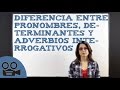 Diferencia entre pronombres, determinantes y adverbios interrogativos