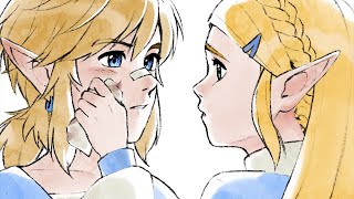 Zelda takes care of Link