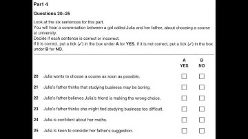 Listening B1, PET 6, Test 4, Part 4