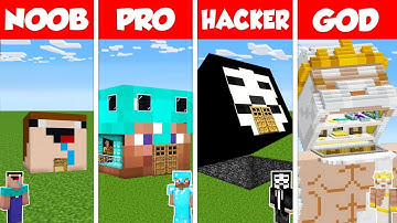 Minecraft Battle: NOOB vs PRO vs HACKER vs GOD: INSIDE HEAD HOUSE BASE BUILD CHALLENGE / Animation