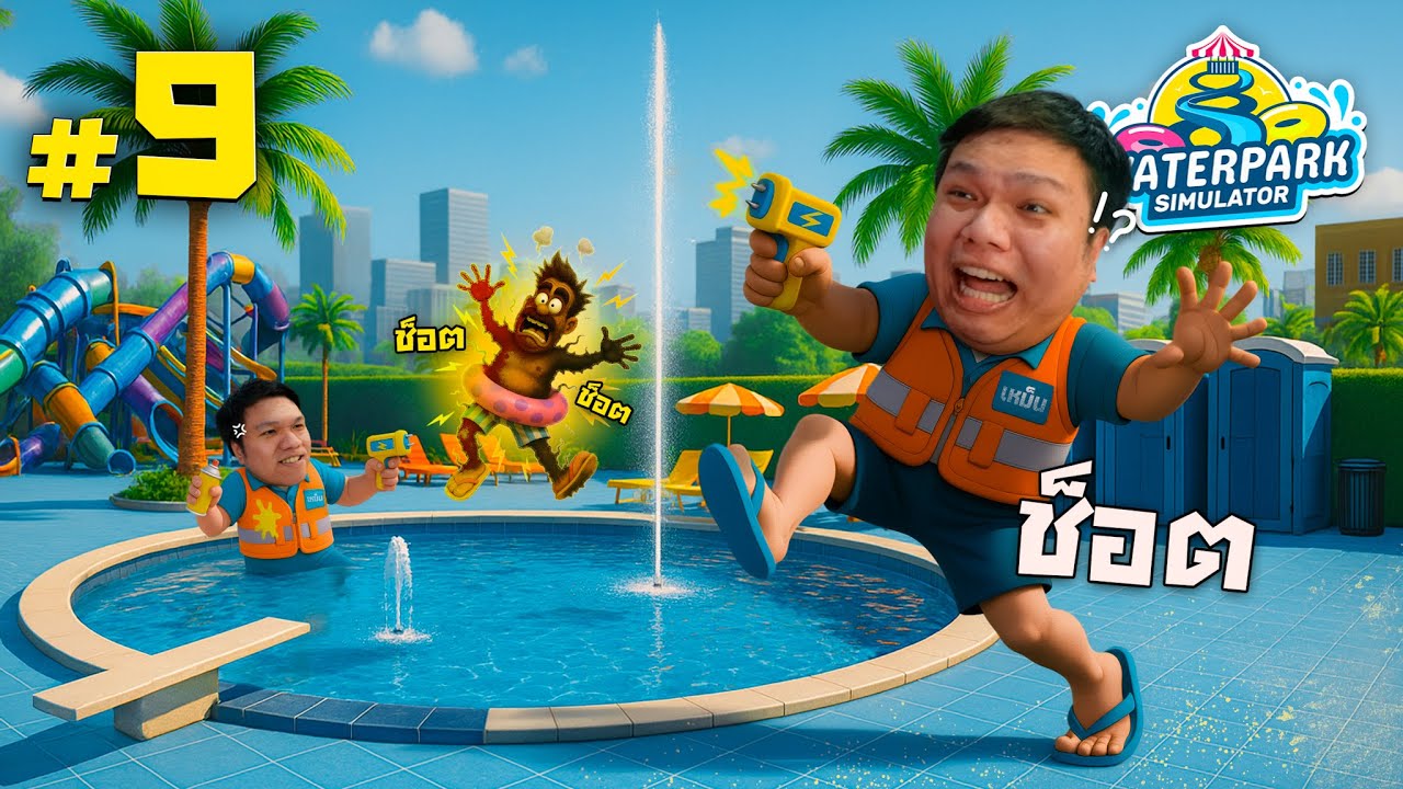 ลูกค้าเกรียนๆ ต้องโดนปืนช็อตลุงเหม็น #9 | Waterpark Simulator