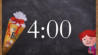 4 Minute Classroom Timer with School Bell Alarm | NO Music