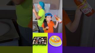 Chocolate cookies vs Emoji cake ice cream challenge? funny shorts by Ethan Funny Family