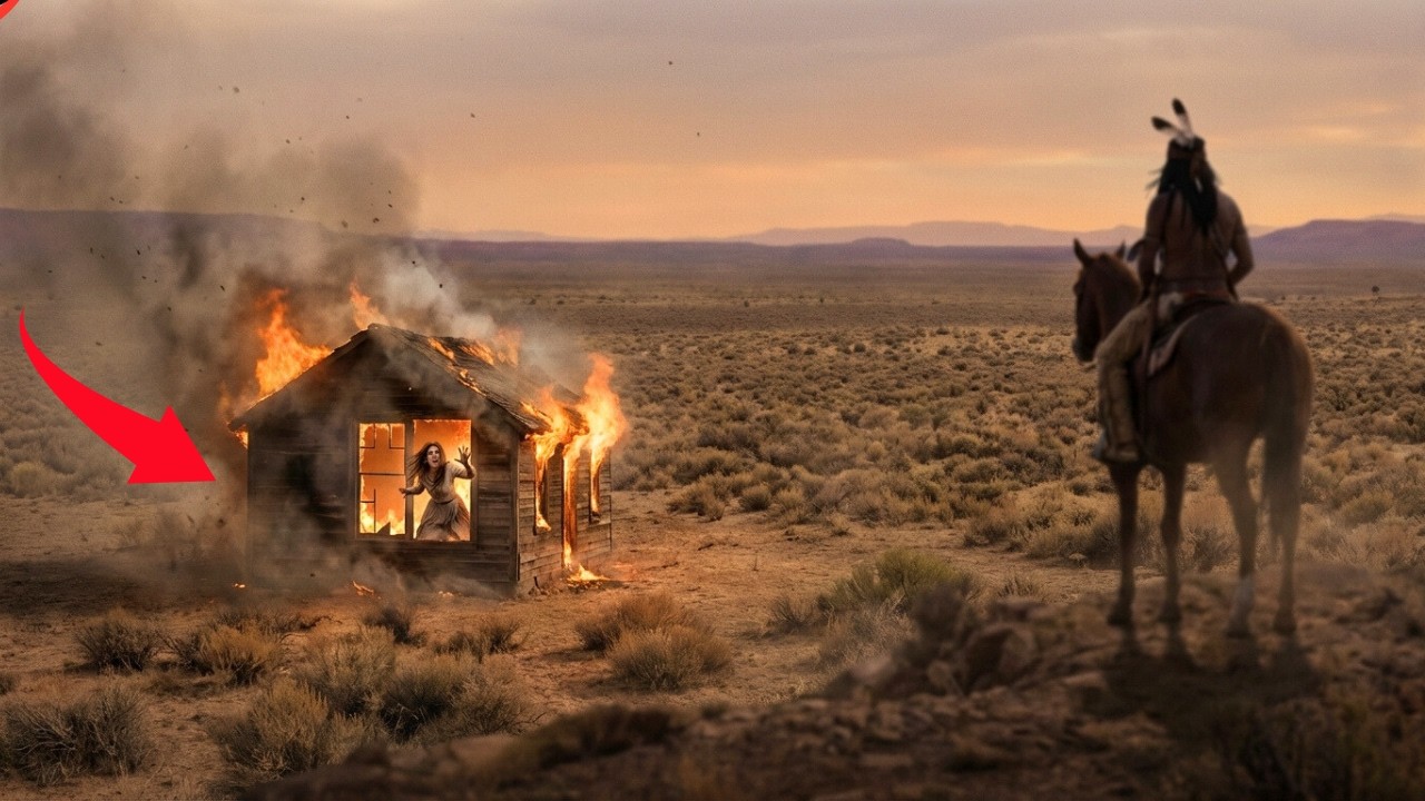Apache viudo ve a una mujer encerrada en una cabaña en llamas… hasta que