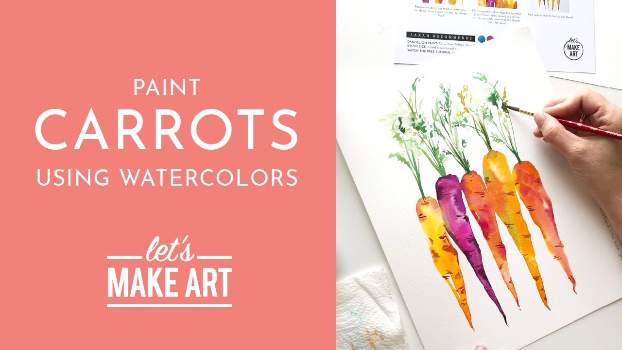 Let's Paint Carrots | Watercolor Tutorial With Sarah Cray - Youtube