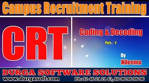Campus Recruitment Training (CRT) ||Aptitude|| Codeing & Decodeing Part -2