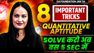 Quantitative Aptitude Important Tricks | CA Foundation Jan 2026 | Shivani Sharma