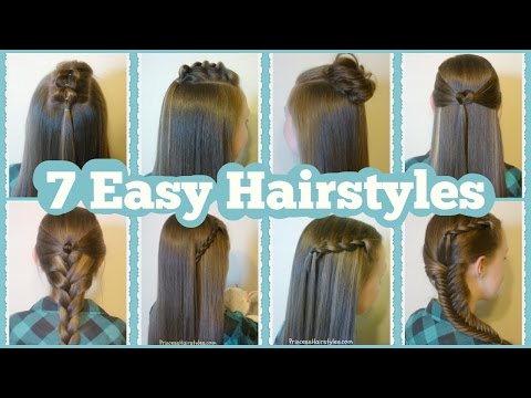 7 Quick And Easy Hairstyles For School Youtube