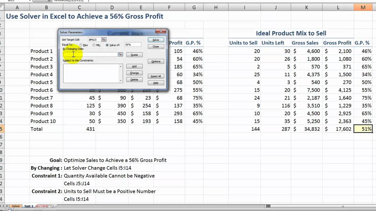 how-to-use-the-solver-tool-in-excel-youtube