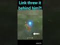 Link threw it behind him?! #zelda #botw #speedrun #glitchmoments