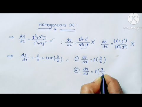 Homogeneous Differential Equations|| Engineering Mathematics - YouTube