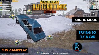 PUBG MOBILE | TRYING TO FLY A CAR WITH DRONES IN ARCTIC MODE FUN GAMEPLAY