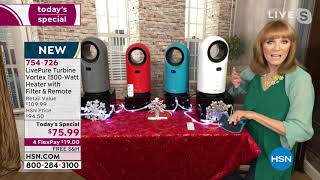 LivePure Turbine Vortex Oscillating 1500Watt Heater with... - YouTube