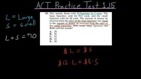 ACT Practice Test 1.15: System of Equations