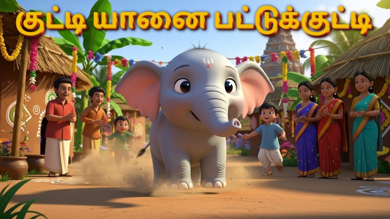 Kutty Yaanai Pattukutti🐘(குட்டி யானை பட்டுக்குட்டி) | Tamil Rhymes for Children | Fun Kids Song