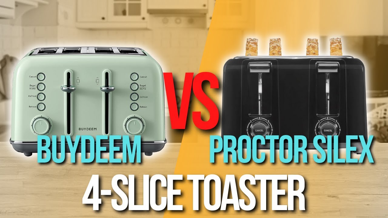 ✓ Proctor Silex 4-Slice Wide Slot Toaster VS Buydeem 4-Slice Toaster 