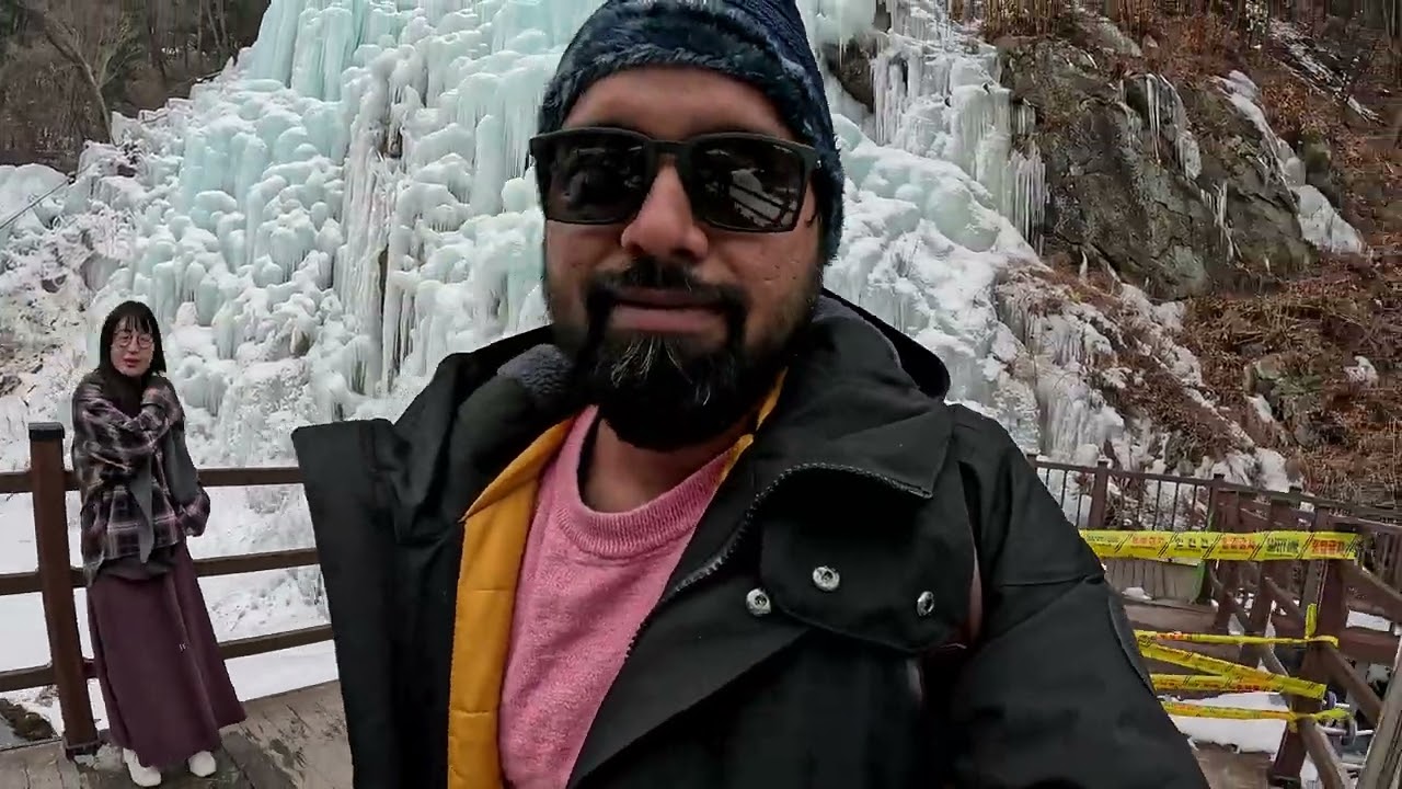 We Found Frozen Waterfalls in Korea 🥶 | Eobi Valley Winter Trek