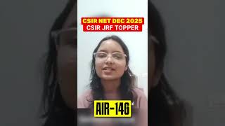 CSIR JRF Topper SAMIKSHA U I AIR 146 I CSIR NET DEC 2025 Result I Strategy I IFAS Testimonial