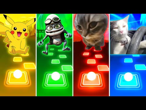 Pikachu Coffin Dance vs Crazy Frog Axel F vs Chipi Chipi Chapa Chapa Cat vs Driving Cat - Tiles Hop