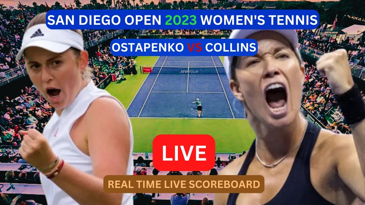 Jelena Ostapenko Vs Danielle Collins LIVE Score UPDATE Today San Diego Open Womens Tennis 1/8-Finals