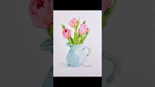 How To Paint Watercolour Tulips #watercolor #artdaily #tulips