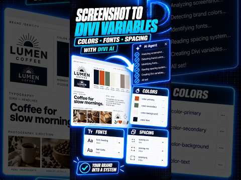 Turn Any Brand Screenshot Into Divi Variables #Divi5 #WebDesign #Tips